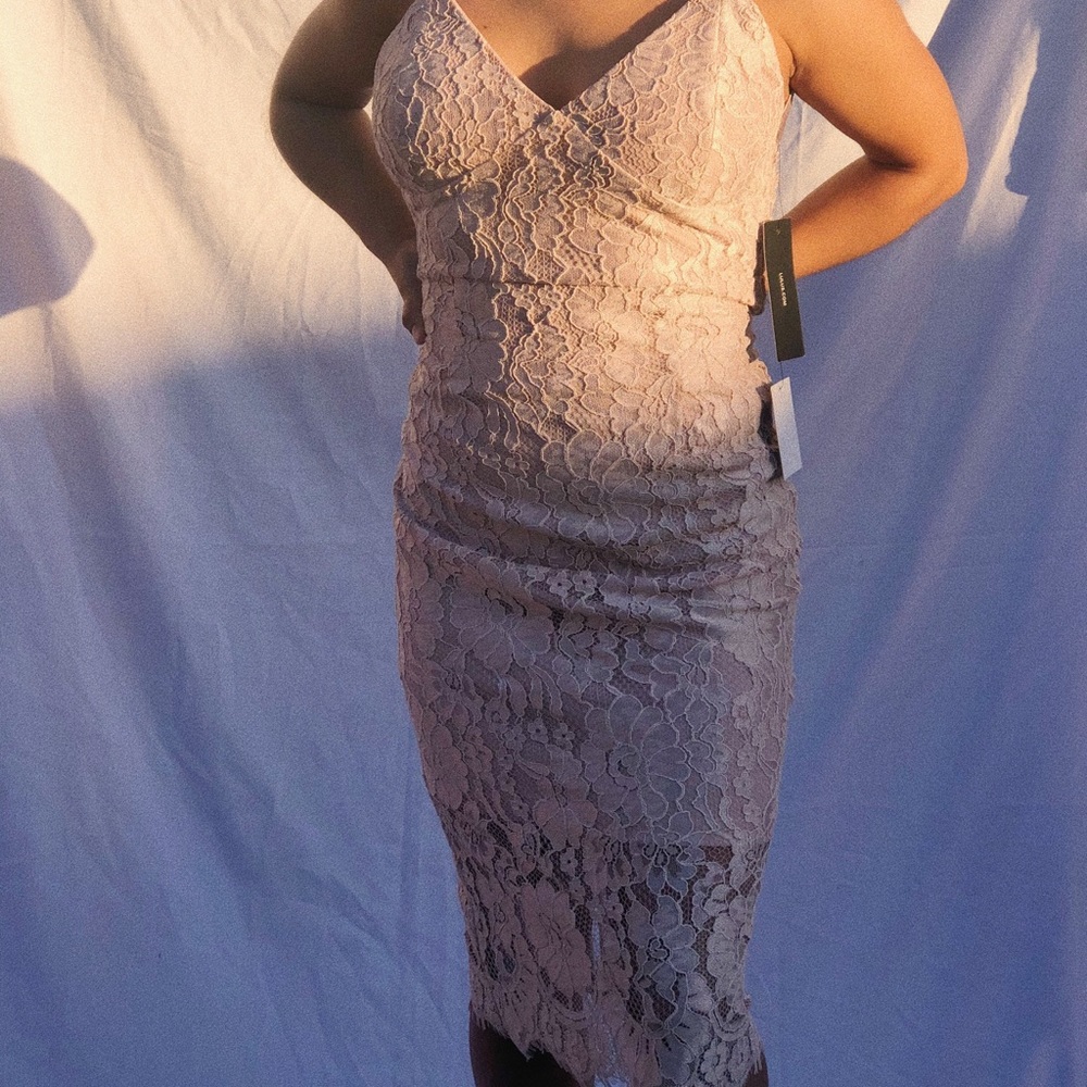 LULUS Baby Pink Lace Dress